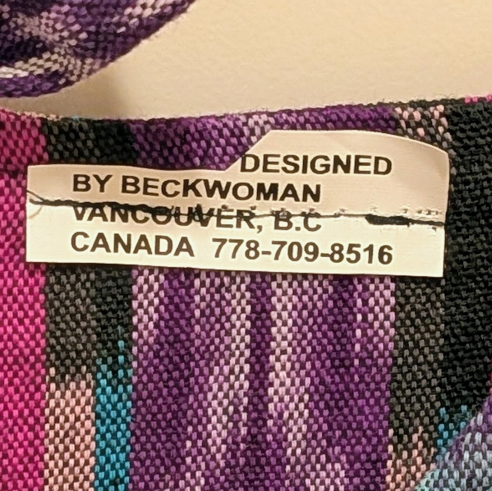 NWOT Beckwoman L 100% Guatemalan Cotton Pink and Turquoise Overalls - Picture 4 of 9